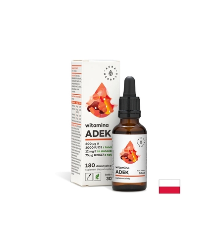 Подпомага костите, зъбите и имунитета - Витамин А, К2, D3, E -  30 ml капки Aura Herbals