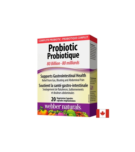 Probiotic 80 billion / Пробиотик, 80 млрд. активни пробиотици, 20 капсули Webber Naturals