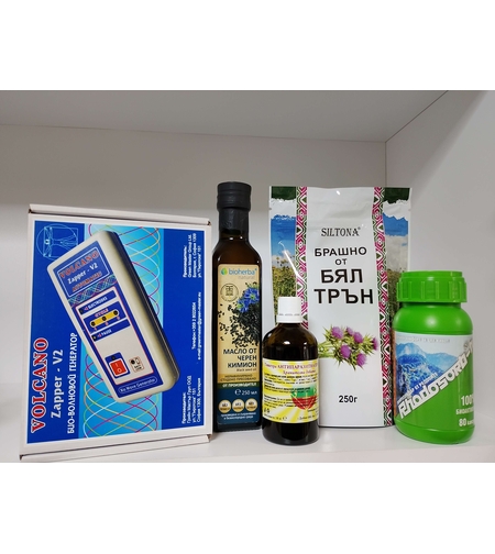 Комплект за Детокс и изчистване на организма от паразити + Volcano Zapper + подарък Камък Ахат