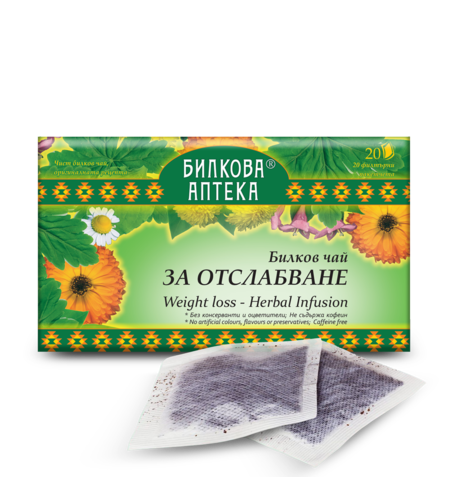За отслабване, 20 филтърни пакетчета, 30 гр. Биохерба