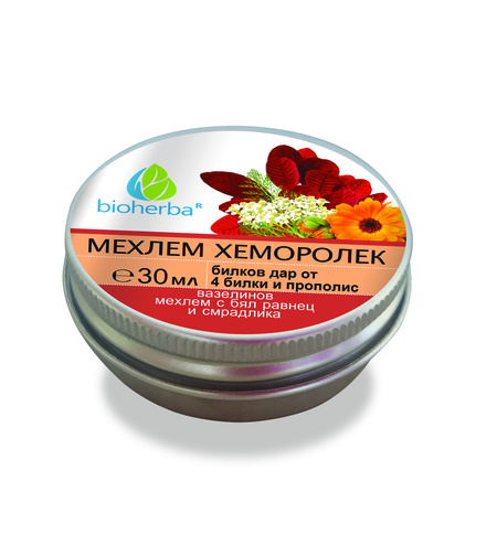 Вазелинов мехлем с бял равнец и смрадлика Хеморолек, 30 мл, Биохерба