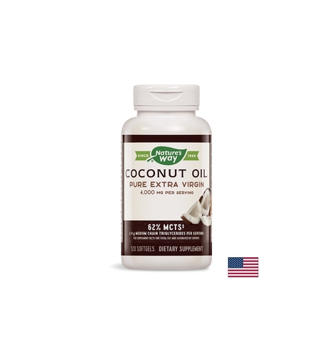 Coconut Oil 62% MCTs/ Кокосово масло оргáник 1000 mg х 120 софтгел капсули Nature’s Way