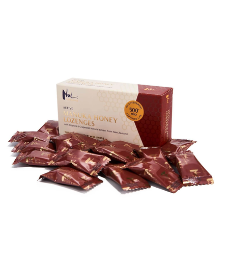 Бонбони с Манука Мед MGO 500+ Прополис и Гроздови семки, 16 бр., NUI