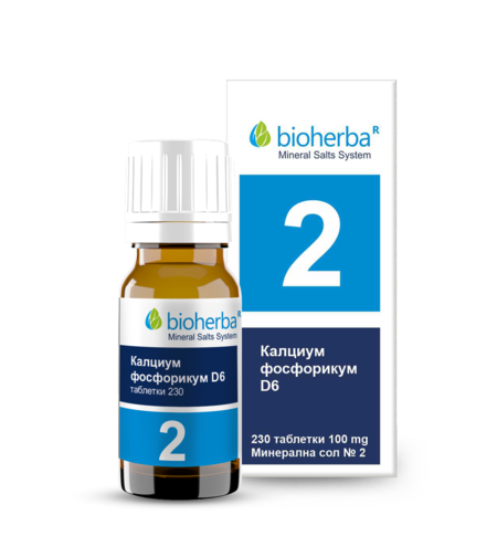Минерална Сол №2 Calcium Phosphoricum D6, Калциум фосфорикум, Таблетки х 230, 100 мг.