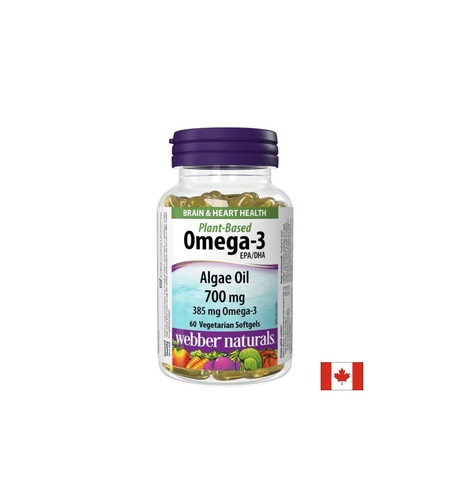 Веган Омега 3 385 mg (масло от водорасли)  ЕPA 100 mg/ DHA 200 mg x 60 софтгел капсули