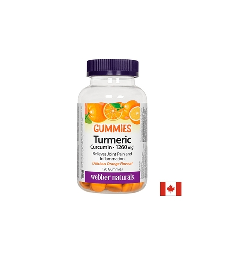 Turmeric Curcumin Gummies / Куркума, 120 желирани таблетки с вкус на портокал Webber Naturals