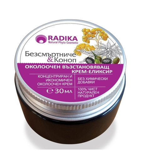 Околоочен възстановяващ крем с Безсмъртниче и Коноп, Радика, 30 мл