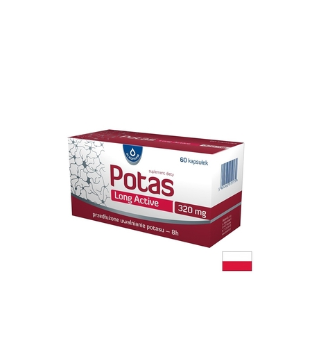 Калий При крампи, мускулна умора и нарушения в сърдечния ритъм 960 mg, 60 капсули с удължено освобождаване