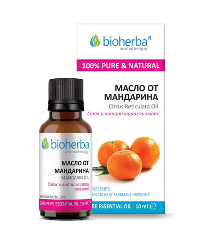 МАСЛО ОТ МАНДАРИНА, Mandarin essential oil, Биохерба, 10 мл.