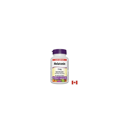 Melatonin/ Мелатонин 3 mg х 90 бързо разтварящи се сублингвални таблетки Webber Naturals