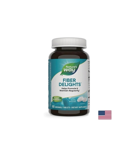 Fiber Delights - Микс от фибри за отслабване и детоксикация, 60 дъвчащи таблетки Nature’s Way