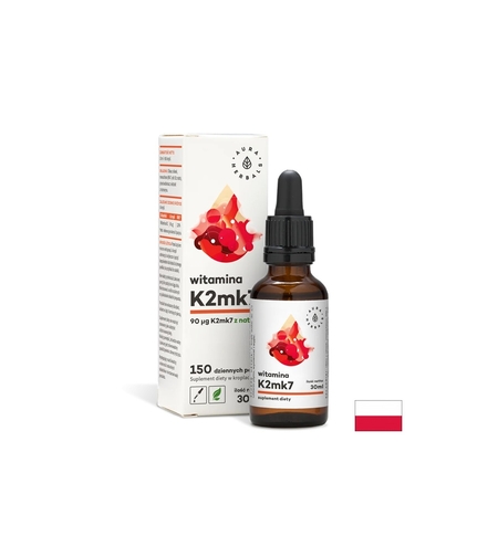Подобрява плътността на костите - Витамин К2 (МК7), 30 ml капки Aura Herbals