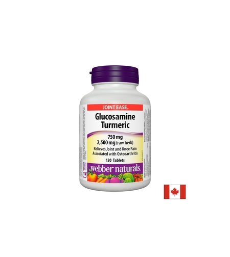 Glucosamine Turmeric - Глюкозамин Сулфат + Kуркума - Здрави стави, 120 таблетки Webber Naturals