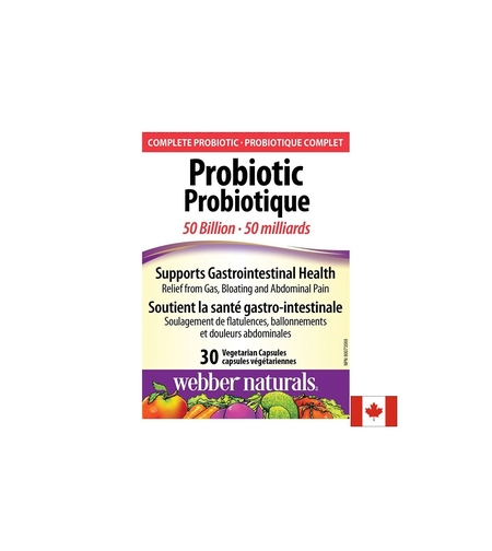 Probiotic 50 Billion - Пробиотик 50 млрд. активни пробиотици, 10 щама, 30 капсули Webber Naturals
