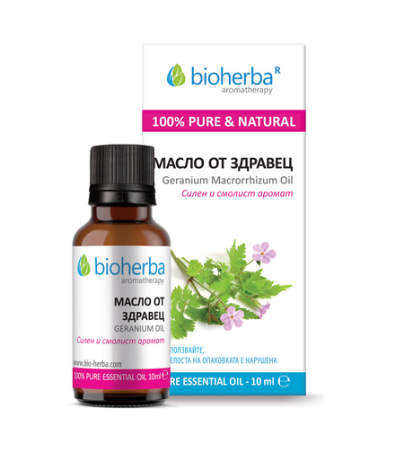МАСЛО ОТ ЗДРАВЕЦ, Zdravetz Geranium essential oil, Биохерба, 10 мл.
