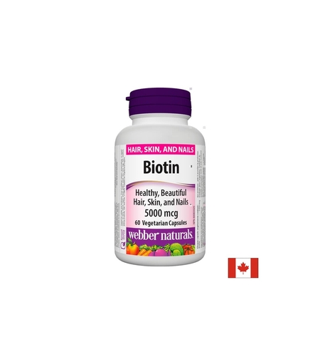 Biotin / Биотин, 5000 mcg, 60 капсули Webber Naturals