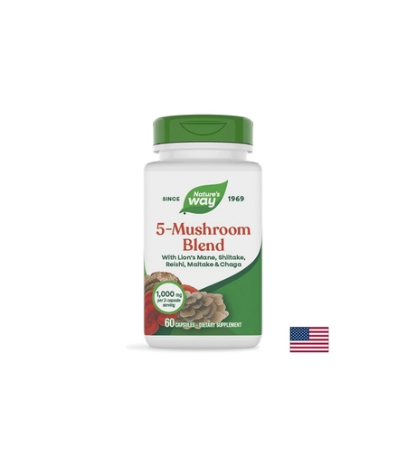 Медицински гъби 5 в 1 – Силен имунитет и повече енергия, 5-Mushroom Blend, 60 капсули