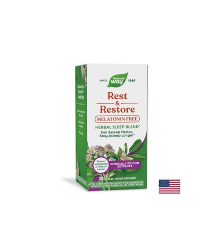 Rest & Restore – Билкова формула за сън с валериана и ашваганда, 30 капсули