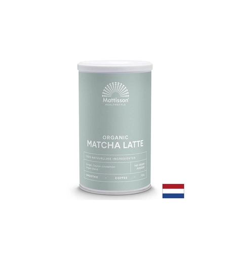 Лате с матча, джинджифил и цейлонска канела Био, 140 g прах Mattisson Healthstyle