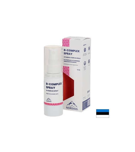 Нервна система - Витамин В-Комплекс спрей за уста с вкус на мента, 30 ml / 200 впръсквания Nordaid