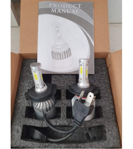 Комплект 2 LED диода Н4 с вентилатор HB4 (9006), led фар 72w 7600lm 12v-24v 6000k