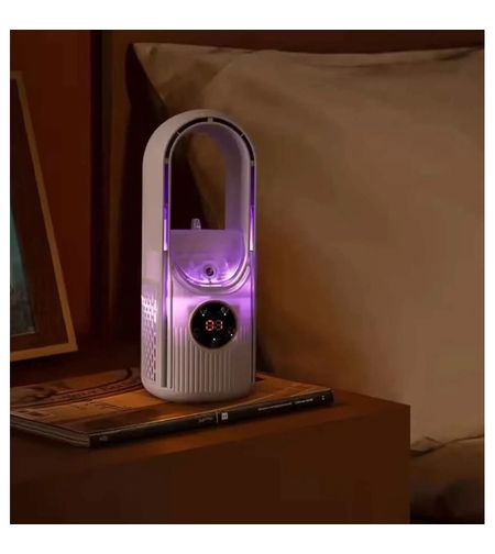 Компактен USB вентилатор Zola с овлажнител, пречиствател на въздух и LED светлина