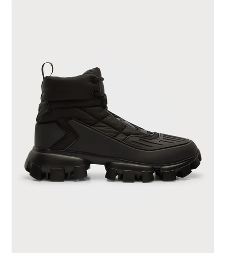 Prada Monolith Gabardine Boots – Triple Black