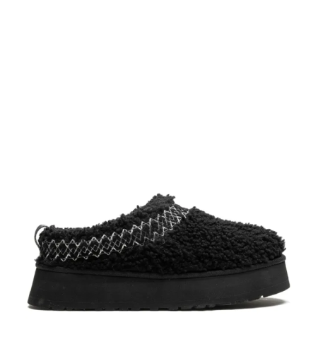 UGG Tazz Fluffy Braided Slippers “Black”
