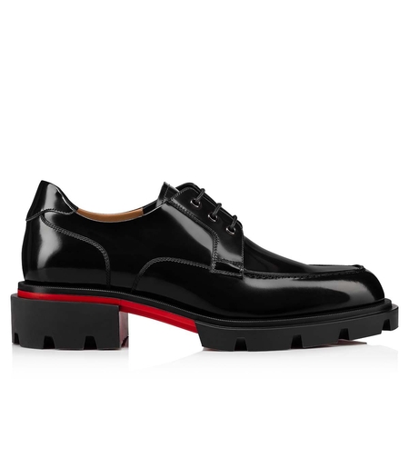 Christian Louboutin Greggo Trek Derby – Black Patent / Red Sole