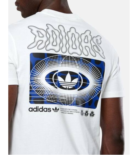 Adidas Originals Hyperpop Graphic T-Shirt – White/Blue