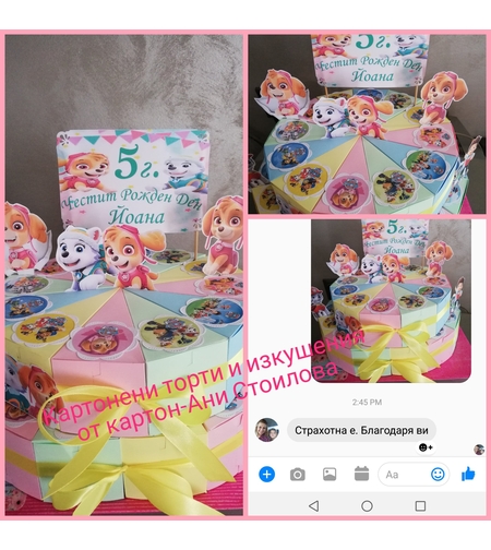 Картонена торта ПЕС ПАТРУЛ СКАЙ И ЕВЕРЕСТ 24 /  Paw Patrol Skye 24