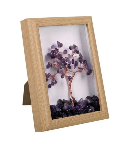 Дърво на живота АМЕТИСТ в рамка /естествени камъни/