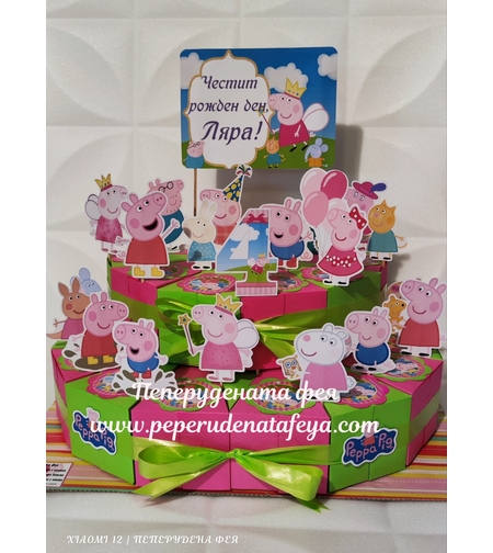 Картонена торта  ПРАСЕНЦЕТО ПЕПА  16 /  Peppa Pig 16