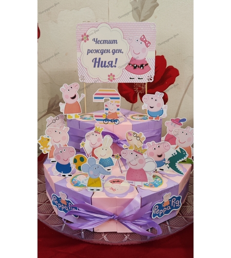 Картонена торта  ПРАСЕНЦЕТО ПЕПА  1 /  Peppa Pig 1