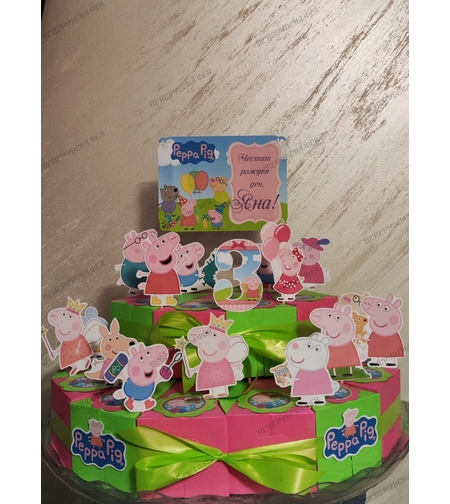Картонена торта  ПРАСЕНЦЕТО ПЕПА  20 /  Peppa Pig 20