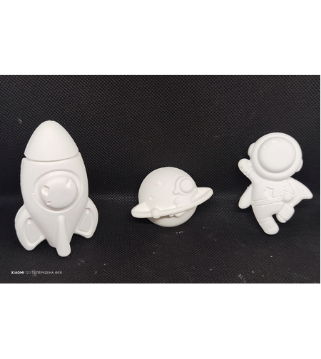Керамичен комплект 1бр. фигурка КОСМОС + 2бр. боички+ 1бр. четка