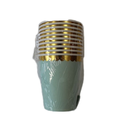 ПАРТИ ЧАШКИ СВЕТЛО СИНИ СЪС ЗЛАТЕН КАНТ