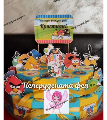 Картонена торта Енгри Бърдс 2 / Angry Birds 2