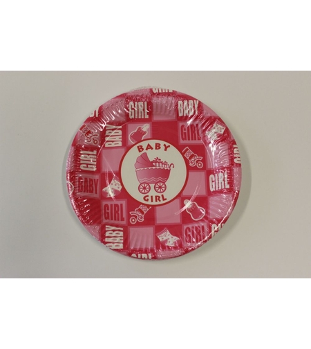 Парти чинийки  BABY GIRL  / 8бр в опаковка/ , 18.5см