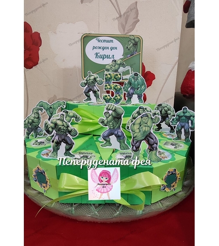 Картонена торта Хълк  1/ Hulk