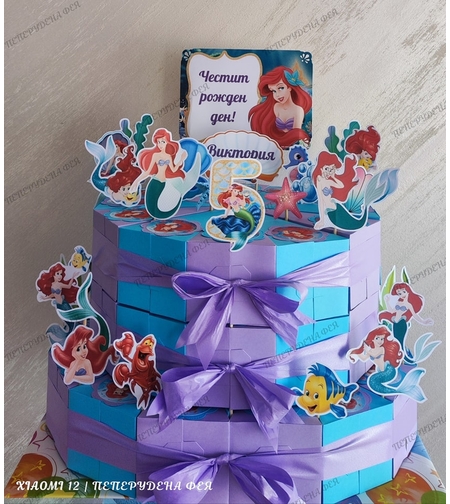 Картонена торта РУСАЛКАТА АРИЕЛ  7 / The Little Marmaid 7