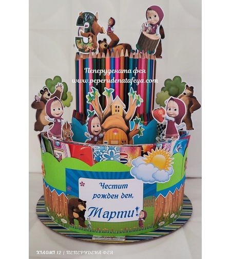 Торта от книжки и моливи МАША И МЕЧОКА 2 / Маша и Медведь