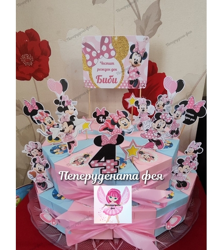 Картонена торта Мини Маус 12 / Minnie Mouse 12