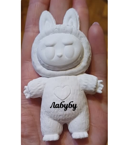 Керамичен комплект за оцветяване - 1бр. фигурка ЛАБУБУ / LABUBU + 2бр. боички + 1бр. четка