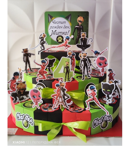 Картонена торта  Калинката и черният котарак 12 / Miraculous  12