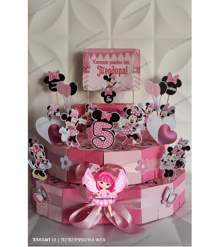 Картонена торта Мини Маус 5 / Minnie Mouse 5