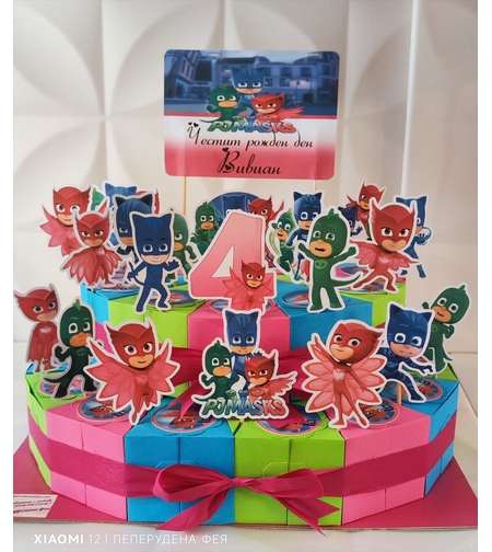 Картонена торта  ПИ ДЖИ МАСК 9 / PJ Masks 9