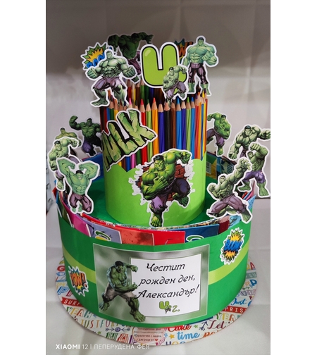 Торта от книжки и моливи ХЪЛК 4