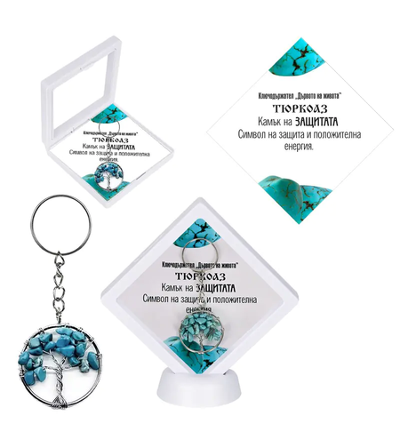 Ключодържател  Дървото на живота ТЮРКОАЗ  в рамка