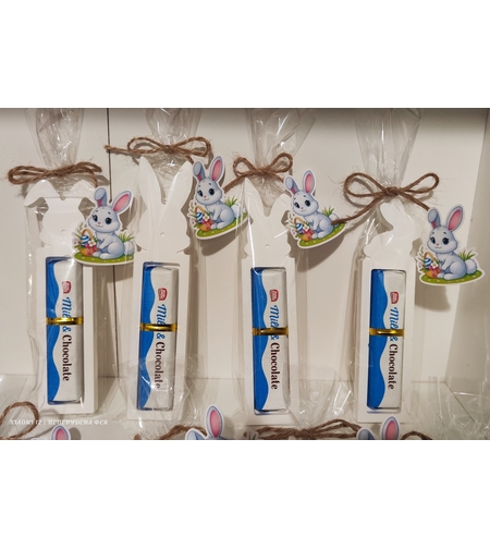 Керамични зайчета - с шоколадов десерт Milk Choco